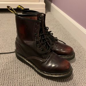 Maroon Dr. Martins Boots